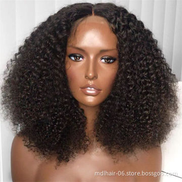 Wholesale Mongolian Afro Kinky Curly Wig Natural 13x4 Lace Front Human Hair Wigs For Black Women Pre Plucked Remy Hair Wig